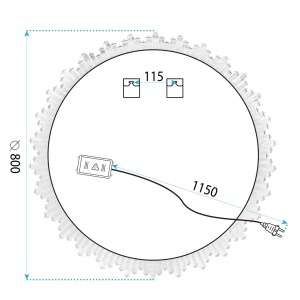 Oglinda rotunda pentru baie cu LED si dezaburire 80cm X013 - Img 9