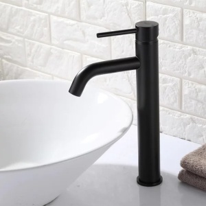 Pachet lavoar pe blat Rea Mesa alb 53.5 cm, baterie lavoar Rea Lungo negru si ventil lavoar Click-Clack negru - Img 8