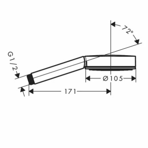 Para de dus Hansgrohe Pulsify 105 alb mat 1 functie - Img 2