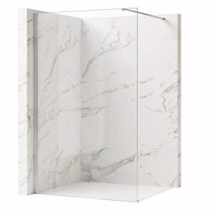 Paravan de dus din sticla securizata Rea Flexi Transparent / Chrome 90 - Img 1