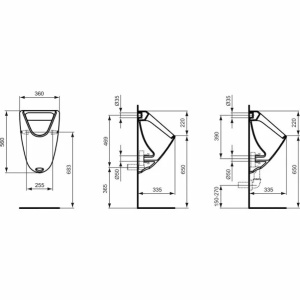 Pisoar cu alimentare ascunsa Ideal Standard Eurovit - Img 2
