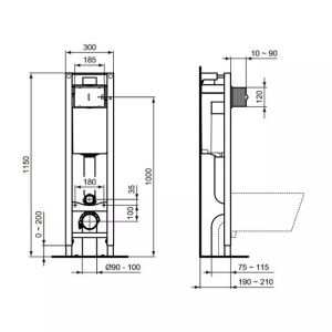 Rezervor wc incastrat Ideal Standard ProSys Eco M cu cadru metalic - Img 4