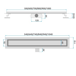 Rigola de dus 90cm Rea Nickel , Culoare Otel Periat - Img 6