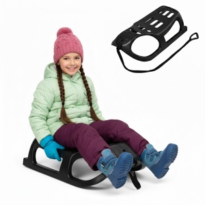Sanie copii PRO ERA®, Made in EU, design ergonomoc, sina alunecare din otel, 86x47x26 cm Black