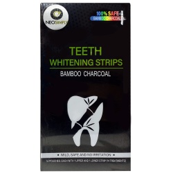 Set Benzi pentru albirea dintilor cu carbune activ, Fara peroxid, NeoSimply, 14 plicuri, 28 strips 65 g