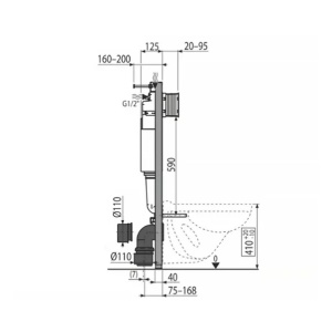 Set rezervor incastrat Alcadrain cu clapeta si vas wc suspendat Fluminia Minerva cu capac softclose - Img 4
