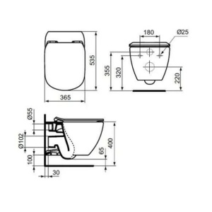 Set vas wc Ideal Standard Tesi AquaBlade cu capac soft close si rezervor Grohe cu clapeta Skate Cosmopolitan S - Img 6