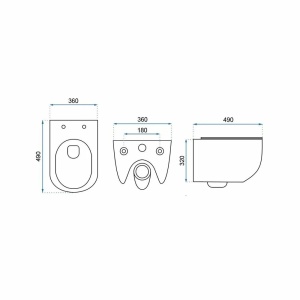 Set vas wc suspendat Rea Carter rimless capac slim softclose - Img 2