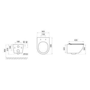Set vas WC suspendat rimless cu capac soft close Spectrum Trendi Slim alb cu model traditional - Img 4