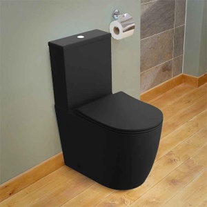 Set WC monobloc Spectrum, Novelda, Rimless Protect, cu capac ??i rezervor, 38x60.5 cm, negru mat - Img 2