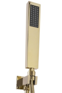 Sistem complet de dus REA FENIX GOLD, montaj incastrat in perete, ploaie de dus 25x25cm, finisaj Auriu - Img 5