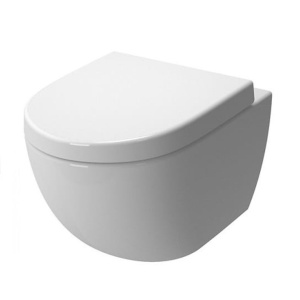Vas WC PRO VERA Alfonzo Rimless, suspendat, ceramica sanitara, 53.5 x 36 x 36 cm, scaun duroplast soft-close, Alb