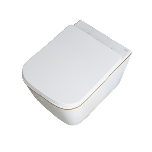 Vas Wc suspendat Rain Rimless Gold Edge , capac soft-close inclus - Img 3