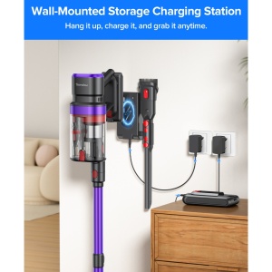 Aspirator Vertical 3 In 1, SeveShop® Teendow V20, Aspirator Fara Fir 500 W, Aspirator Vertical Cu Ecran Digital Si 3 Moduri De Curatare, Filtru HEPA In Mai Multe Etape, Capacitate 1.4 L, Autonomie Pana La 30 Min, Curatare Uscata Si Umeda, Aspirator Alb - Img 9