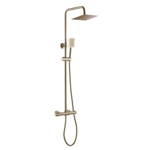 Baterie de dus cu termostat si dus tip ploaie T151 auriu periat - Img 1