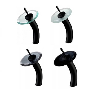 Baterie lavoar de Sticla PRO G003, Diverse Culori, Montaj pe blat, inaltime 30 cm, finisaj Negru Mat - Img 1