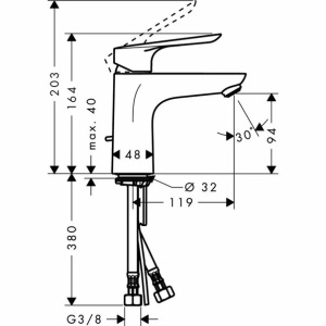 Baterie lavoar Hansgrohe Logis E 100 monocomanda crom lucios - Img 3