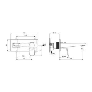 Baterie lavoar incastrata Ideal Standard Ceraplan negru mat fara corp ingropat - Img 3