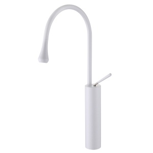 Baterie Lavoar PRO IKA, Montaj Pe Blat, Capat Fix, Monocomanda, Inaltime 47 Cm, Alb - Img 1