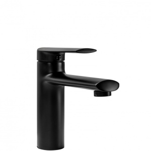 Baterie lavoar REA BUZZ Black Low, Inaltime 16 cm, culoarea Negru - Img 1