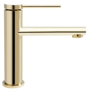 Baterie Lavoar REA OVAL GOLD LOW, Montaj Pe Blat, Capat Fix, Monocomanda, Inaltime 18 Cm, Auriu - Img 2