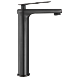 Baterie Lavoar REA ROMANO BLED OLD BLACK HIGH , Montaj Pe Blat, Capat Fix, Inaltime 26 Cm, Finisaj Negru Mat - Img 2
