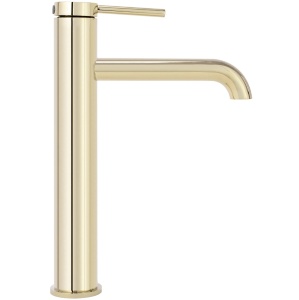 Baterie Lavoar REA SPOT GOLD HIGH, Montaj Pe Blat, Capat Fix, Monocomanda, Inaltime 28 Cm, Auriu - Img 4