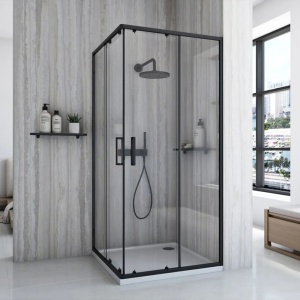 Cabin de du?? Rea City, Dimensiune 80x100cm, Culoare Black - Img 4