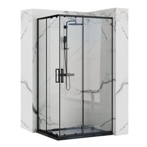 Cabin de du?? Rea Punto Negru Dimensiune 80x100 cm, ??nl??ime 190 cm
