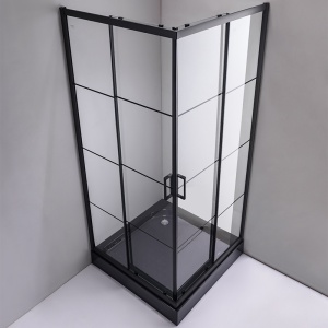 Cabina de dus BL32B Patrata, Design Modern 90x90cm, Culoare Negru - Img 2