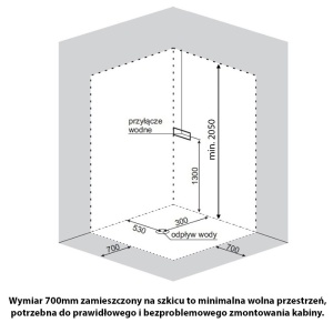 Cabina de dus cu cadita de dus inclusa, culoare Crom Mat WSH305B, 90x90 cm - Img 2