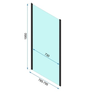 Cabina de dus cu usa pivotanta Rea Rapid Swing 70x100, Negru - Img 5