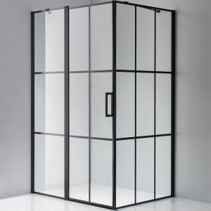 Cabina de dus Dreptunghiulara BS03B, Dimensiune 110x90cm, Culoare Negru - Img 2