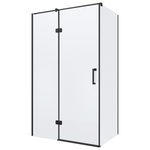 Cabina de dus dreptunghiulara KZ02D, Dimensiune 120x80cm, Usa batanta, Culoare Negru - Img 5