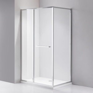 Cabina de dus Kira Dreptunghiulara 100x90cm, Design Modern, Culoare Crom - Img 2