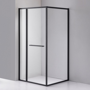 Cabina de dus Kira Dreptunghiulara 120x80cm, Design Modern, Culoare Negru - Img 2