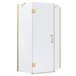 Cabina de dus KZ10A pentagonala, Dimensiune 80x80cm, Culoare Auriu Periat
