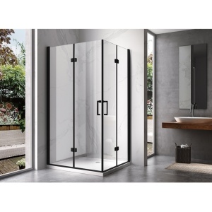 Cabina De Dus KZ12B Dreptunghiulara, Dimensiune 100x80cm, Culoare Negru - Img 2