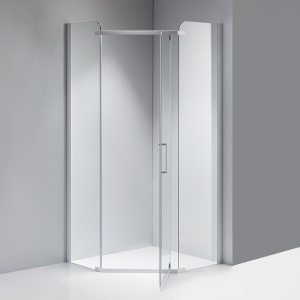 Cabina de dus KZ91A Pentagonala, Design Modern 80x80cm, Culoare Alb - Img 2