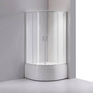 Cabina de dus MAJA, Dimensiune 90x90cm, Usi Glisante, Culoare Alb+Cada de dus inalta - Img 2