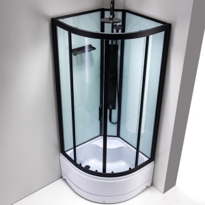 Cabina de dus NINA cu Hidromasaj, Dimensiune 80x80cm, Culoare Negru - Img 3