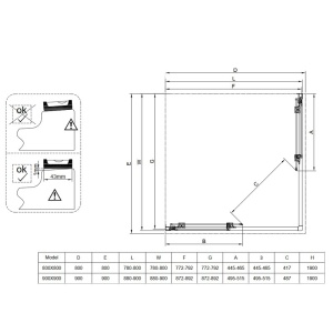 Cabina de dus NOVA Super slim, Dimensiune 90X90cm, Sticla securizata 6mm, Culoare Crom - Img 3