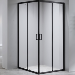 Cabina de dus Patrata BL30A, Dimensiune 80x80cm, Culoare negru+Cada de dus alba - Img 3