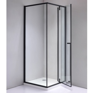 Cabina de dus Patrata BS11A, Dimensiune 80x80cm , Culoare Negru - Img 3