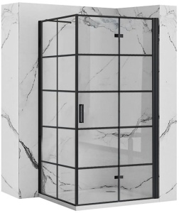 Cabina de dus patrata cu Usa Pliabila Rea Molier 80x90, Negru