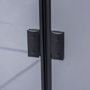 Cabina de dus Patrata KZ1390B, Dimensiune 90x90cm, Culoare Negru+Cada de dus RIKO neagra - Img 5