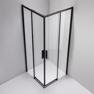 Cabina de dus Patrata Super Slim Nova , Design Modern 90x90cm , Culoare Negru - Img 4