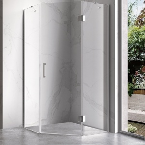 Cabina De Dus Pentagonala KZ10B, Dimensiune 90x90cm, Culoare Crom - Img 3