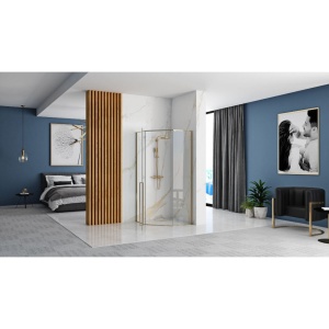 Cabina de dus REA DIAMOND GOLD, Dimensiune 90x90cm, Inaltime 195 cm, Nano Easy Clean, grosime sticla 6 mm - Img 3