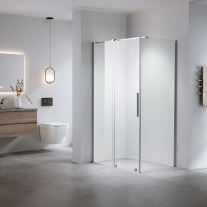 Cabina de dus rectangulara ASTRA-CH-A-100+B90+E crom 100x90 cm 8 mm - Img 6